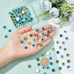 100 Stück Glascabochons im 50-Stil&nbsp;GLAA-PH0001-85