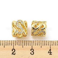 Messing Mikro ebnen Zirkonia European Beads&nbsp;KK-H452-10G