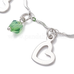 Braccialetti con ciondoli in acciaio inossidabile 304 e lega di strass&nbsp;BJEW-JB12447-01