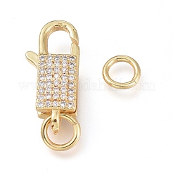 Messing Micro Pave klare Zirkonia Hummerkrallenverschlüsse&nbsp;ZIRC-L076-071G