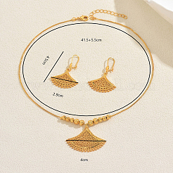 Ohrringe und Halsketten-Sets aus Messing in Fächerform für Damen&nbsp;GV5884