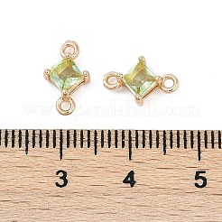 Messing Pavé Glas Rhombus Verbinder Verbinder Charms&nbsp;GLAA-Q088-001I