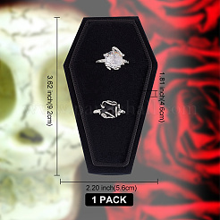 Sargförmige Samt-Fingerringboxen zum Thema Halloween&nbsp;VBOX-WH0015-01A
