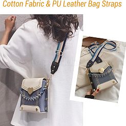 Cinturini per borse in tessuto di cotone con motivo a righe e pelle sintetica&nbsp;FIND-WH0001-55B