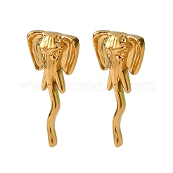 Orecchini a bottone in acciaio inossidabile 304 a forma di elefante&nbsp;EJEW-A140-02G