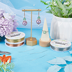 3 rouleau 3 couleurs de fil d'artisanat en cuivre pour bijoux&nbsp;CWIR-SC0001-02B
