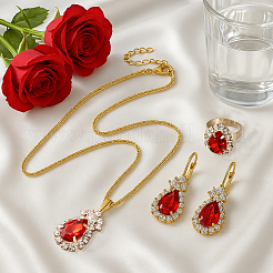 Boucles d'oreilles à levier en forme de larme en strass de 2 couleur&nbsp;SJEW-HY0001-22B