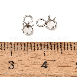 304 Edelstahl-Anhänger mit Strass-Krallenfassungen&nbsp;STAS-U025-02A-P