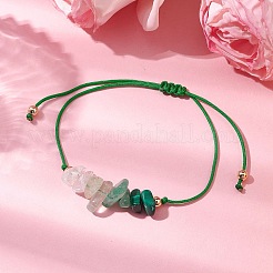 Pulsera trenzada con piedras preciosas&nbsp;BJEW-JB11013-04