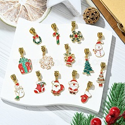 14pcs pendentifs en émail d'alliage de thème de noël&nbsp;PALLOY-YW00033