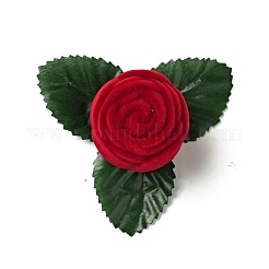 Scatole per anelli a rosa in plastica floccate&nbsp;CON-C015-01A