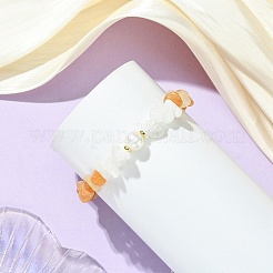 Elastische Armbänder aus Natursteinen und Süßwasserzuchtperlen für Damen&nbsp;BJEW-JB13761