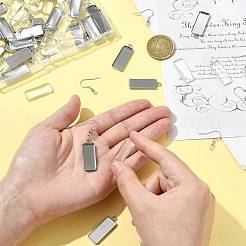 Kits para hacer aretes colgantes rectangulares&nbsp;DIY-FS0009-20