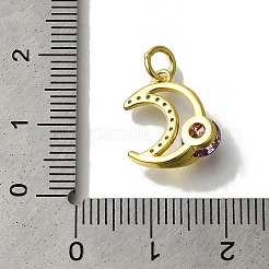 Mondgestell-Anhänger aus Messing mit Mikropflaster und Zirkonia&nbsp;KK-H485-33G-02
