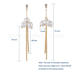 Boucles d'oreilles pendantes en perles de verre écologiques&nbsp;EJEW-JE03813-01