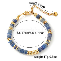 Armband mit Perlen aus natürlichem blauem Chalcedon und Edelstahl 304 für Damen&nbsp;VZ6468
