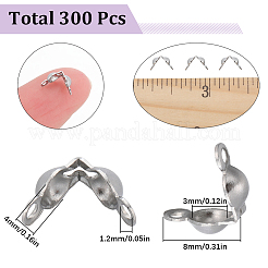 300 Stück Perlenspitzen aus Edelstahl 304&nbsp;STAS-SC0007-08
