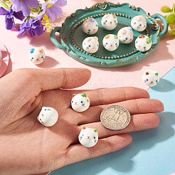 Cuentas de cerámica de porcelana impresas a mano&nbsp;PORC-BG0001-03
