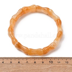 Pulseras elásticas de cuentas de jade y topacio natural de bambú para mujeres y hombres&nbsp;BJEW-K272-01Q