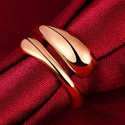 Echte rosévergoldete verstellbare Messing-Fingerringe für Frauen&nbsp;RJEW-BB07574-B