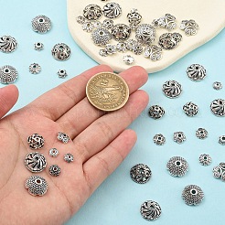 120 pièces 12 styles capuchons de perles en alliage de style tibétain&nbsp;TIBE-YW0001-61