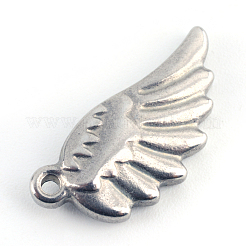 Pendentifs en forme d'aile en acier inoxydable 201 résistant au ternissement&nbsp;STAS-Q192-27