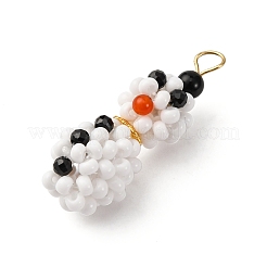 Pendentifs bonhomme de neige en perles de verre de Noël&nbsp;PALLOY-MZ00789-01