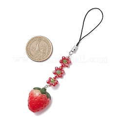4 pendentif décoratif en verre et résine en forme de fleur&nbsp;HJEW-TA00439