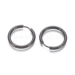 Orecchini a cerchio huggie in acciaio inossidabile 304&nbsp;EJEW-F111B-23mm-B