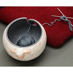 Hübscher handgefertigter Schalenhalter aus Porzellangarn in Schafform&nbsp;SENE-PW0022-04