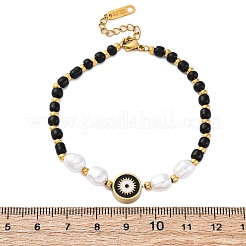 Braccialetti con perline in acciaio inossidabile 304 per donna&nbsp;BJEW-Z099-01G