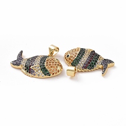 Pendenti in zirconi cubici trasparenti in micro pavè di ottone&nbsp;ZIRC-F135-03G-04