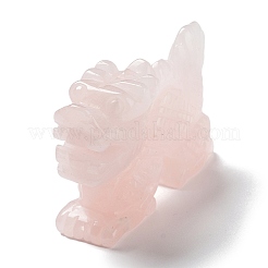Figurine di draghi curativi intagliati in quarzo rosa naturale&nbsp;DJEW-F025-02C