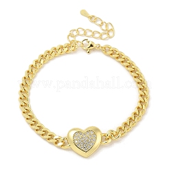 Messing micro pave Zirkonia Armbänder&nbsp;LS-BJEW-S158-02G-B
