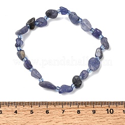 Stretcharmbänder aus natürlichen Tansanitperlen&nbsp;GG-CBA05D5-02A-11A