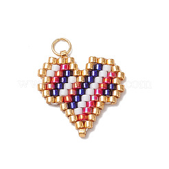 Pendenti a forma di cuore con perline di vetro miyuki delica&nbsp;PALLOY-MZ00703-01
