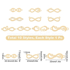 10 connecteur de maillons en acier inoxydable 304 et 201 de style 10&nbsp;STAS-SC0002-55G