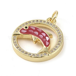 Pendenti in zirconi cubici trasparenti in micro pavè di ottone&nbsp;KK-Q813-05G
