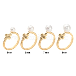 Messing Micro Pave klar Zirkonia Peg Bails Manschette Fingerring Einstellungen&nbsp;KK-S360-014-NF