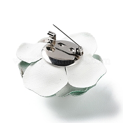 Blumen-Glitzer-Kunstleder mit Broschennadel aus Kunststoffperlen&nbsp;JEWB-K013-02P-02