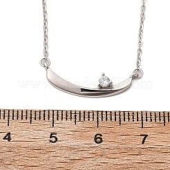925 Halskette mit Boot-Anhänger aus Sterlingsilber mit klarem Mikropavé und Zirkonia für Damen&nbsp;NJEW-D315-02P