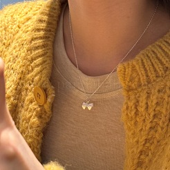 Halsketten mit Bowknot-Anhänger aus Sterlingsilber für Damen&nbsp;NJEW-F338-04S