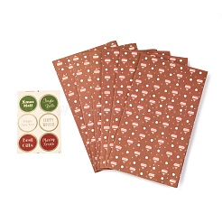 Sacs de bonbons en papier rectangle thème réveillon de noël&nbsp;CARB-G007-01A