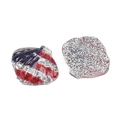 Unabhängigkeitstag transparentes Epoxidharz & Glitzerpulver-Cabochons&nbsp;RESI-G132-02