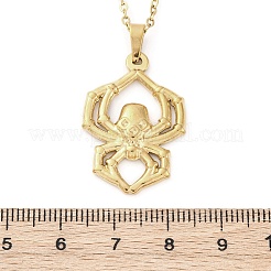 Halloween schädel spinne 304 edelstahl anhänger halsketten&nbsp;NJEW-M096-15G