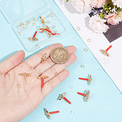 Kits de accesorios para hacer pendientes de latón con lazo&nbsp;DIY-GO0001-33