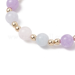 Bracelets de perles rondes en aigue-marine naturelle&nbsp;BJEW-JB11933-03