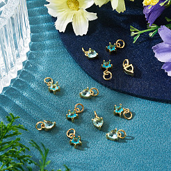 12 pz 2 stili ottone micro pavé zirconia cubica charms&nbsp;KK-TA0008-70E
