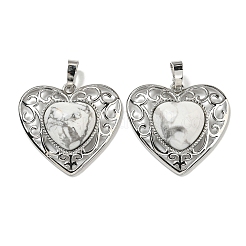 Pendenti con cuore d'amore color pesca con pietre preziose naturali e sintetiche&nbsp;G-G158-01