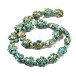 Brins de perles synthétiques teintes en turquoise&nbsp;G-P507-05R